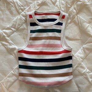 Aerie Curved Hem Striped Tank XS